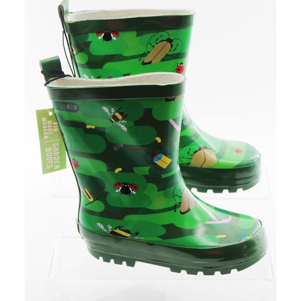 Kid‎ Made Modern Little Kids' Bug Camo Garden Rain Boots Green S 5/6